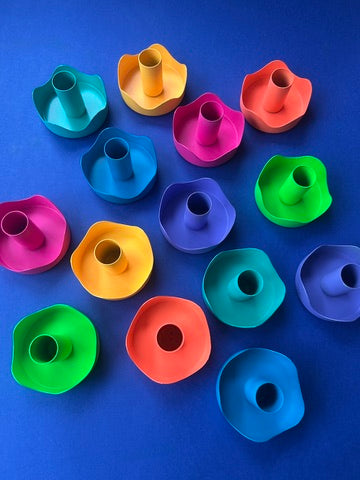 Blue Colour Pop Wavy Candle Holder