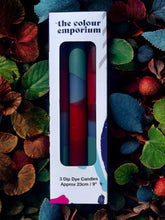 Load image into Gallery viewer, CRIMSON TIDE Dip Dye Dinner Candle Trio