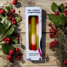 Load image into Gallery viewer, RUSTIC GLOW Dip Dye Dinner Candle Trio