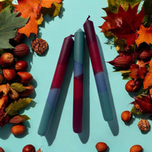 Load image into Gallery viewer, CRIMSON TIDE Dip Dye Dinner Candle Trio