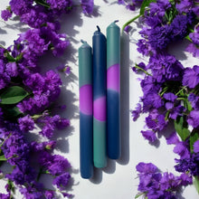 Load image into Gallery viewer, VELVET WATERS Dip Dye Dinner Candle Trio