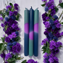 Load image into Gallery viewer, VELVET WATERS Dip Dye Dinner Candle Trio