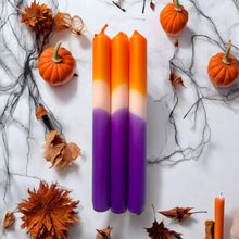 Load image into Gallery viewer, SAFFRON ORCHID Dip Dye Dinner Candle Trio