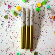 Load image into Gallery viewer, FUNFETTI Dip Dye Dinner Candle Trio