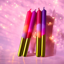 Load image into Gallery viewer, AURORA Dip Dye Dinner Candle set of 4