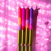 Load image into Gallery viewer, AURORA Dip Dye Dinner Candle set of 4