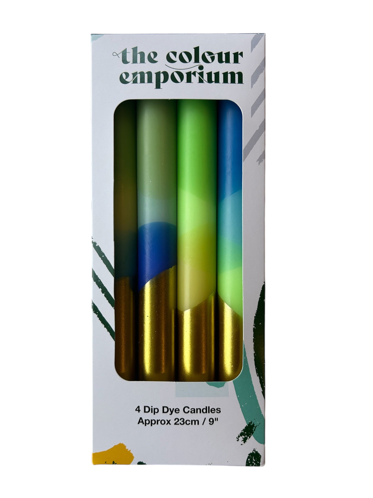NORTHERN LIGHTS Dip Dye Dinner Candle set of 4