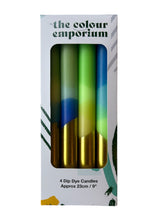 Load image into Gallery viewer, NORTHERN LIGHTS Dip Dye Dinner Candle set of 4