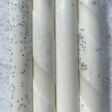 Load image into Gallery viewer, SNOWFLAKES Dip Dye Dinner Candle set of 4
