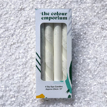 Load image into Gallery viewer, SNOWFLAKES Dip Dye Dinner Candle set of 4