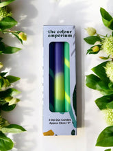 Load image into Gallery viewer, JADE SKIES - Dip Dye and Striped Dinner Candle Trio