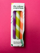 Load image into Gallery viewer, RETRO DINING Dip Dye Dinner Candles Trio