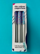 Load image into Gallery viewer, WINTER WHIMSY Dip Dye Dinner Candle Trio