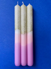 Load image into Gallery viewer, FROSTED PETALS Dip Dye Dinner Candle Trio