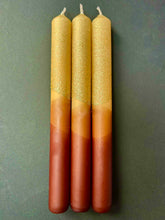Load image into Gallery viewer, COSY CARAMEL Dip Dye Dinner Candle Trio