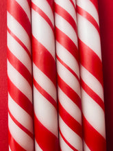 Load image into Gallery viewer, CANDY CANE LANE Dip Dye Dinner Candle Set of 4