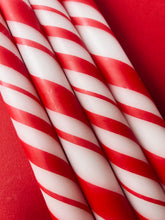 Load image into Gallery viewer, CANDY CANE LANE Dip Dye Dinner Candle Set of 4