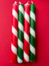 Load image into Gallery viewer, CHRISTMAS TWISTS Dip Dye Dinner Candle Set of 4
