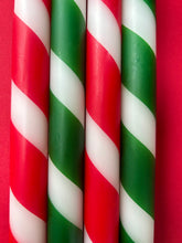 Load image into Gallery viewer, CHRISTMAS TWISTS Dip Dye Dinner Candle Set of 4