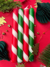 Load image into Gallery viewer, CHRISTMAS TWISTS Dip Dye Dinner Candle Set of 4
