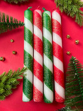 Load image into Gallery viewer, GLITTER TWISTS Dip Dye Dinner Candle Set of 4