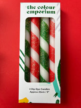 Load image into Gallery viewer, GLITTER TWISTS Dip Dye Dinner Candle Set of 4