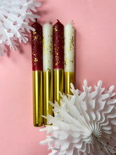 Load image into Gallery viewer, PLUM PUDDING AND ANGEL WINGS MIX Dip Dye Dinner Candle set