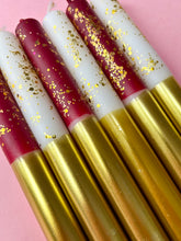 Load image into Gallery viewer, PLUM PUDDING AND ANGEL WINGS MIX Dip Dye Dinner Candle set