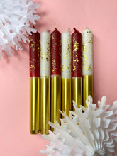 Load image into Gallery viewer, PLUM PUDDING AND ANGEL WINGS MIX Dip Dye Dinner Candle set