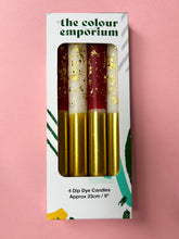 Load image into Gallery viewer, PLUM PUDDING AND ANGEL WINGS MIX Dip Dye Dinner Candle set