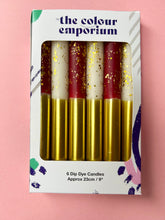 Load image into Gallery viewer, PLUM PUDDING AND ANGEL WINGS MIX Dip Dye Dinner Candle set