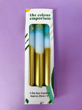 Load image into Gallery viewer, DEEP ICE Dip Dye Dinner Candle Trio