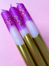 Load image into Gallery viewer, SUGAR PLUM FAIRIES Dip Dye Dinner Candle Trio