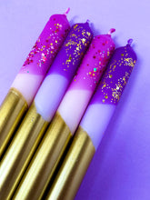 Load image into Gallery viewer, SUGAR PLUM FAIRIES AND GILDED PLUM Dip Dye Dinner Candle set