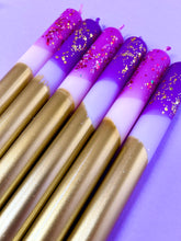 Load image into Gallery viewer, SUGAR PLUM FAIRIES AND GILDED PLUM Dip Dye Dinner Candle set