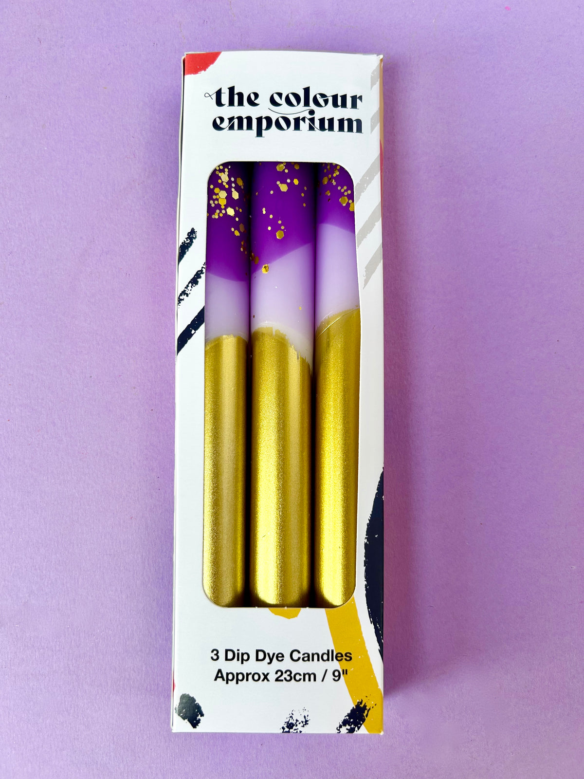 GILDED PLUMS Dip Dye Dinner Candle Trio