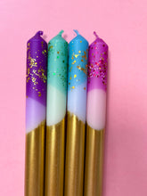 Load image into Gallery viewer, GLITTER MIX Dip Dye Dinner Candle set