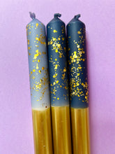 Load image into Gallery viewer, STARRY STARRY NIGHT GOLD Dip Dye Dinner Candle Trio