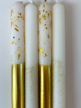 Load image into Gallery viewer, GOLDEN NIGHT Dip Dye Dinner Candle set of 4