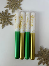 Load image into Gallery viewer, MISTLETOE KISSES AND ANGEL WINGS Dip Dye Dinner Candle set