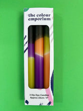 Load image into Gallery viewer, WITCHES HATS SLUDGE Dip Dye Dinner Candle Trio