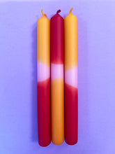 Load image into Gallery viewer, SAHARA SCORCH Dip Dye Dinner Candles Trio