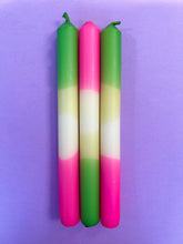 Load image into Gallery viewer, PRIME LIME GLOW Dip Dye Dinner Candles Trio