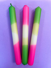 Load image into Gallery viewer, PRIME LIME GLOW Dip Dye Dinner Candles Trio