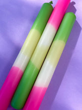 Load image into Gallery viewer, PRIME LIME GLOW Dip Dye Dinner Candles Trio