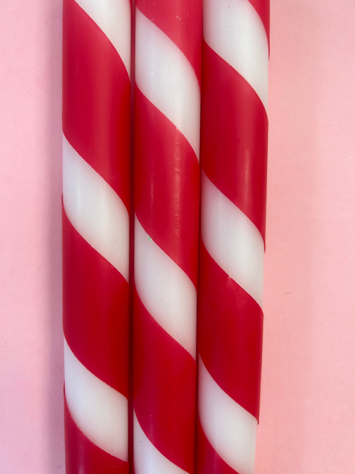 CANDY CANES Dip Dye Dinner Candle Trio