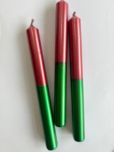 Load image into Gallery viewer, HOLLYBERRIES Dip Dye Dinner Candle Trio