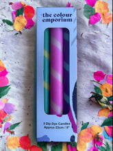 Load image into Gallery viewer, VIVID FUSION Dip Dye Dinner Candles Trio