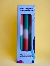 Load image into Gallery viewer, CORAL CALM Dip Dye Dinner Candle Trio