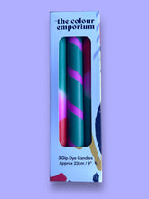 Load image into Gallery viewer, TROPICAL FIESTA Dip Dye Dinner Candle Trio